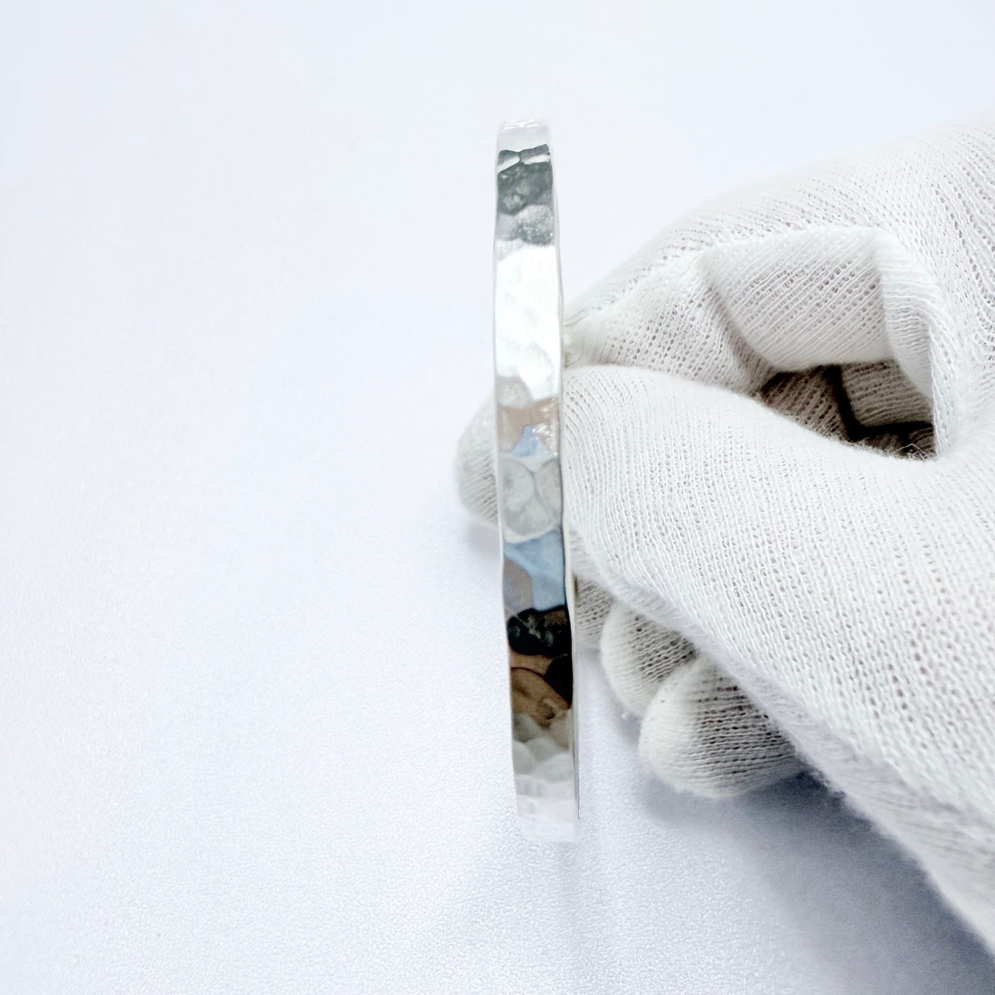 Sweden 1982. Vintage Hammered Sterling Silver Bangle Bracelet.