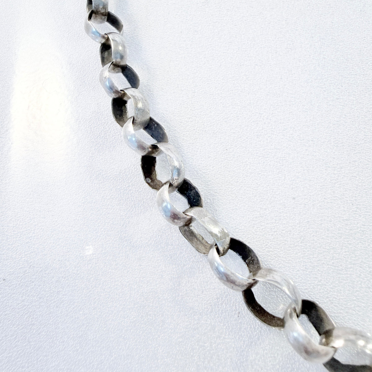 Frans Holm, Sweden 1862. Antique Solid Silver Hand-soldered Chain Necklace.