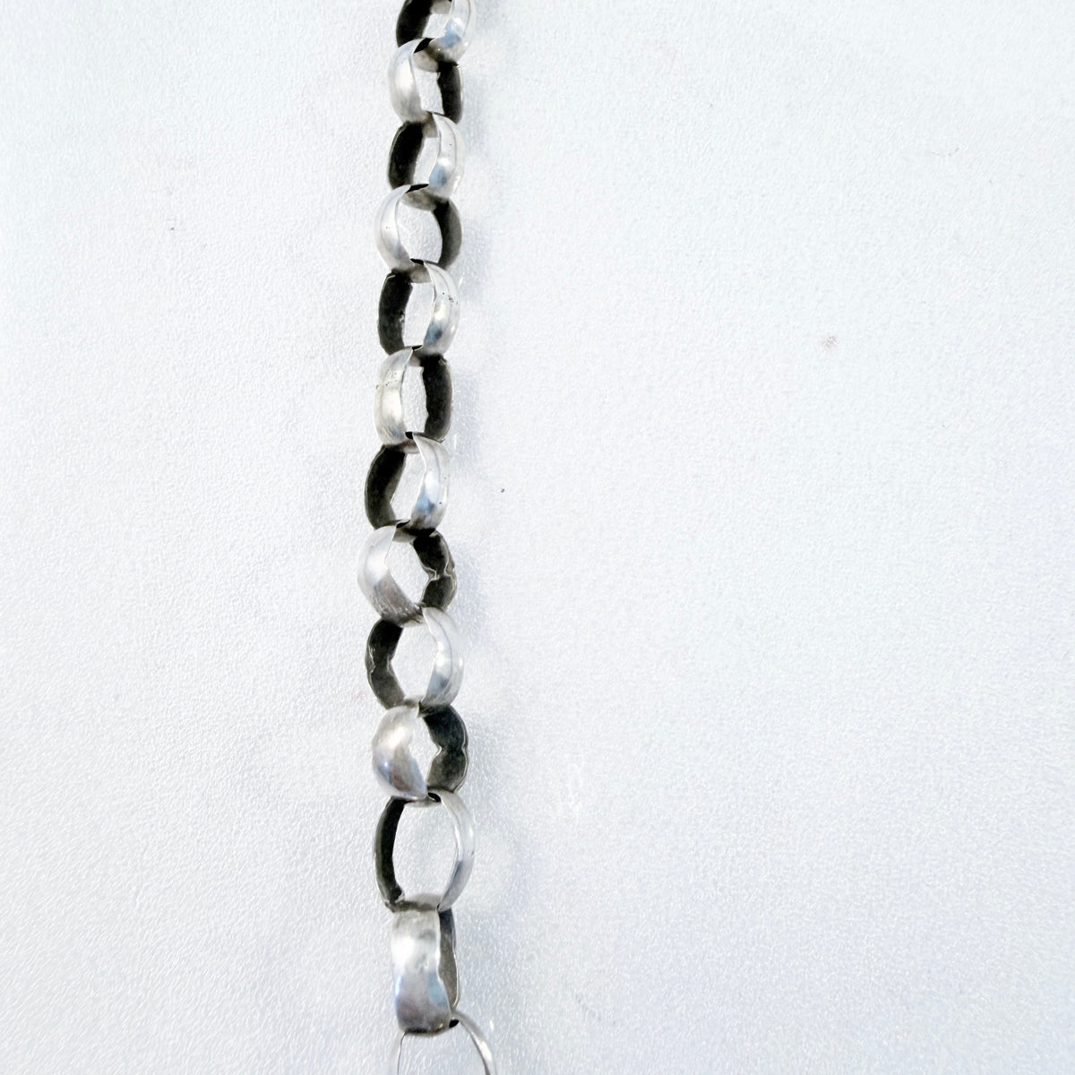 Frans Holm, Sweden 1862. Antique Solid Silver Hand-soldered Chain Necklace.