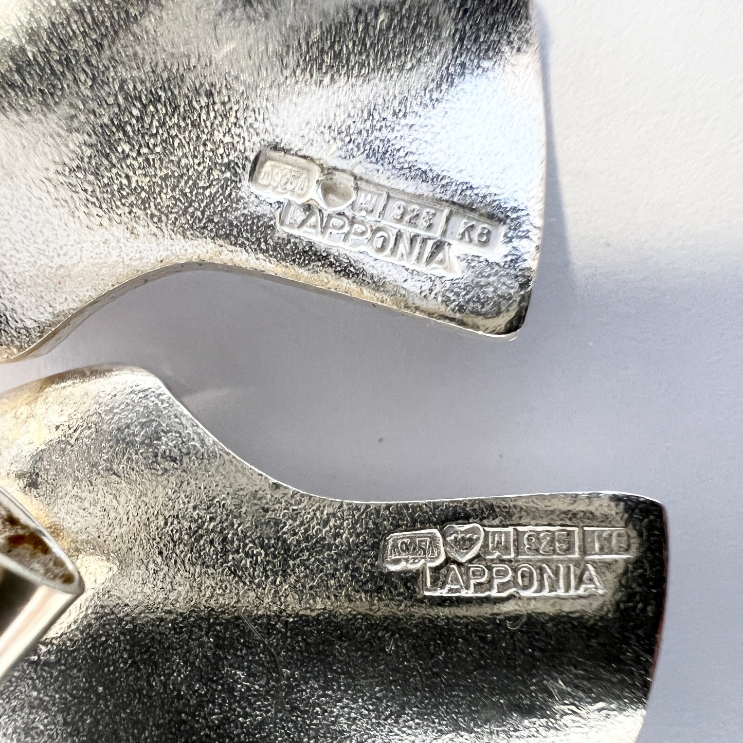 Bjorn Weckstrom Lapponia Finland 1987. Large Vintage Sterling Silver Earrings.