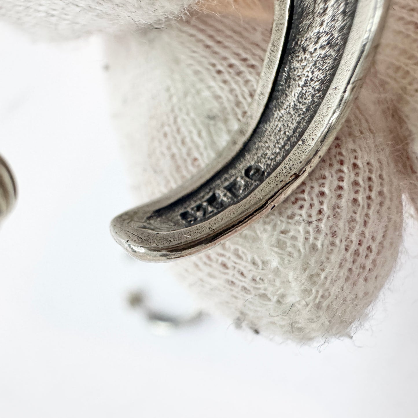 Vintage Organic Sterling Silver Earrings.