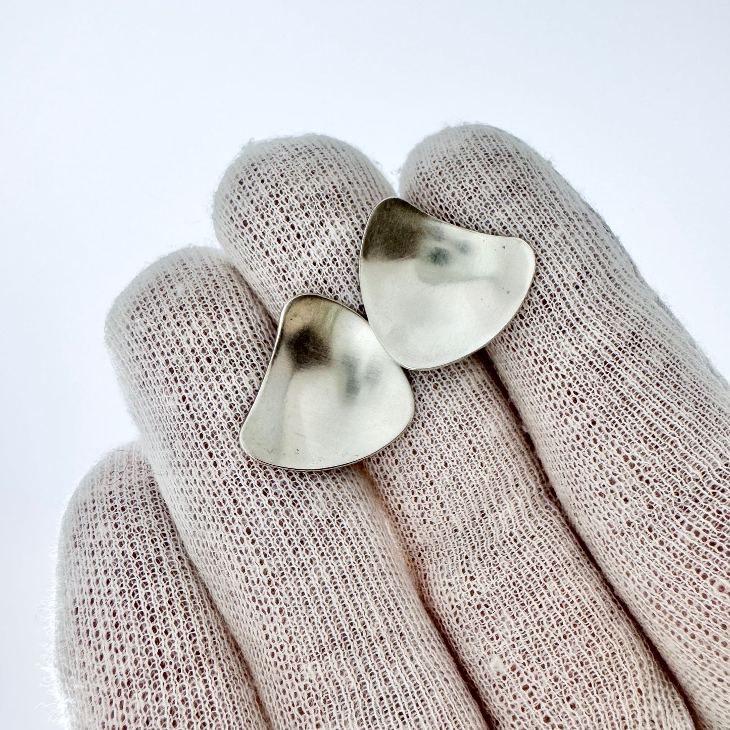 Atelier Borgila, Sweden 1956. Vintage Sterling Silver Earrings.