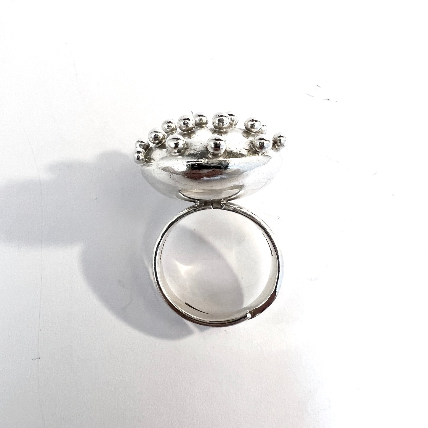 Arvo Saarela, Sweden 1973. Vintage Modernist Sterling Silver Ring. Signed.