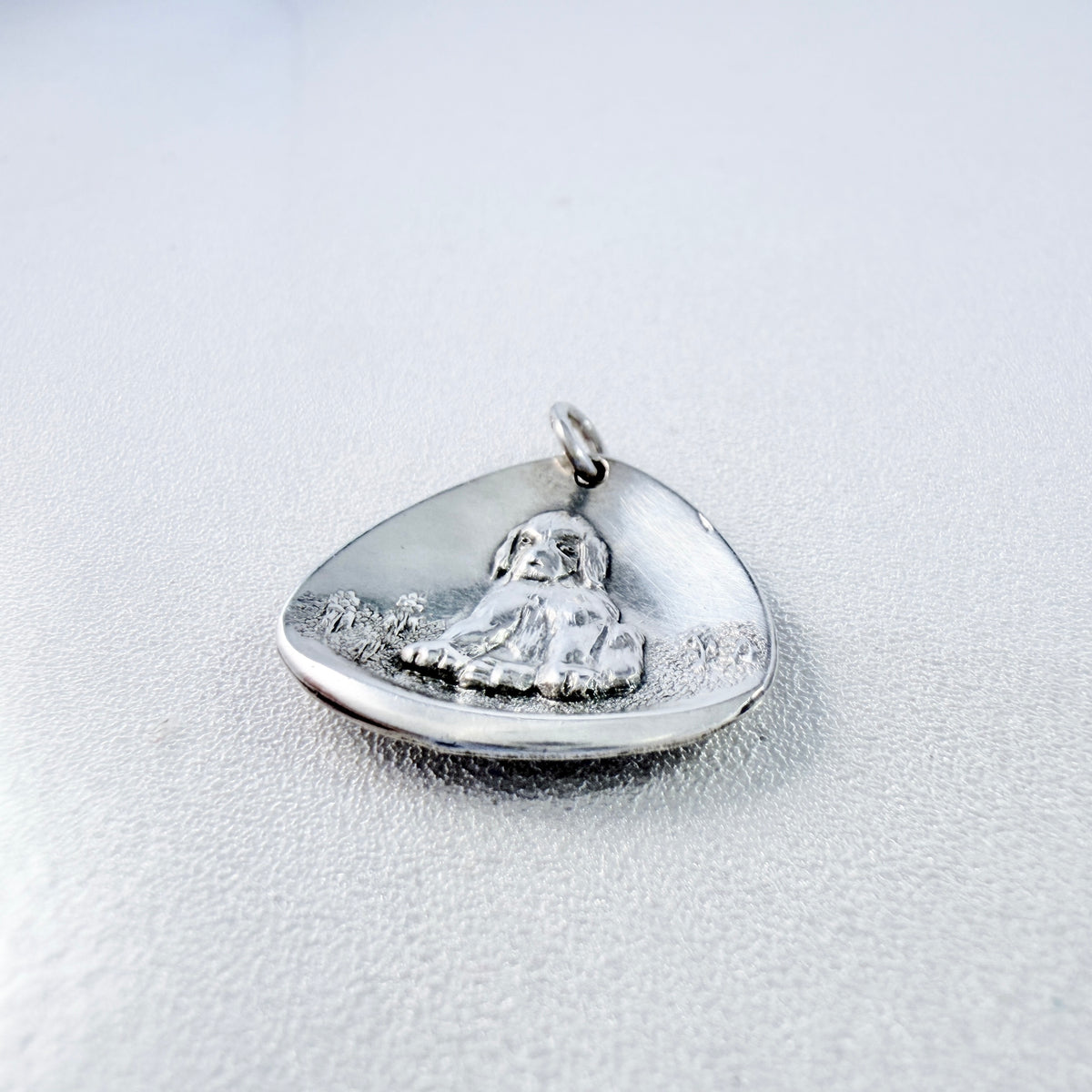 Alton, Sweden year 1960. Vintage Solid Silver Puppy Pendant.