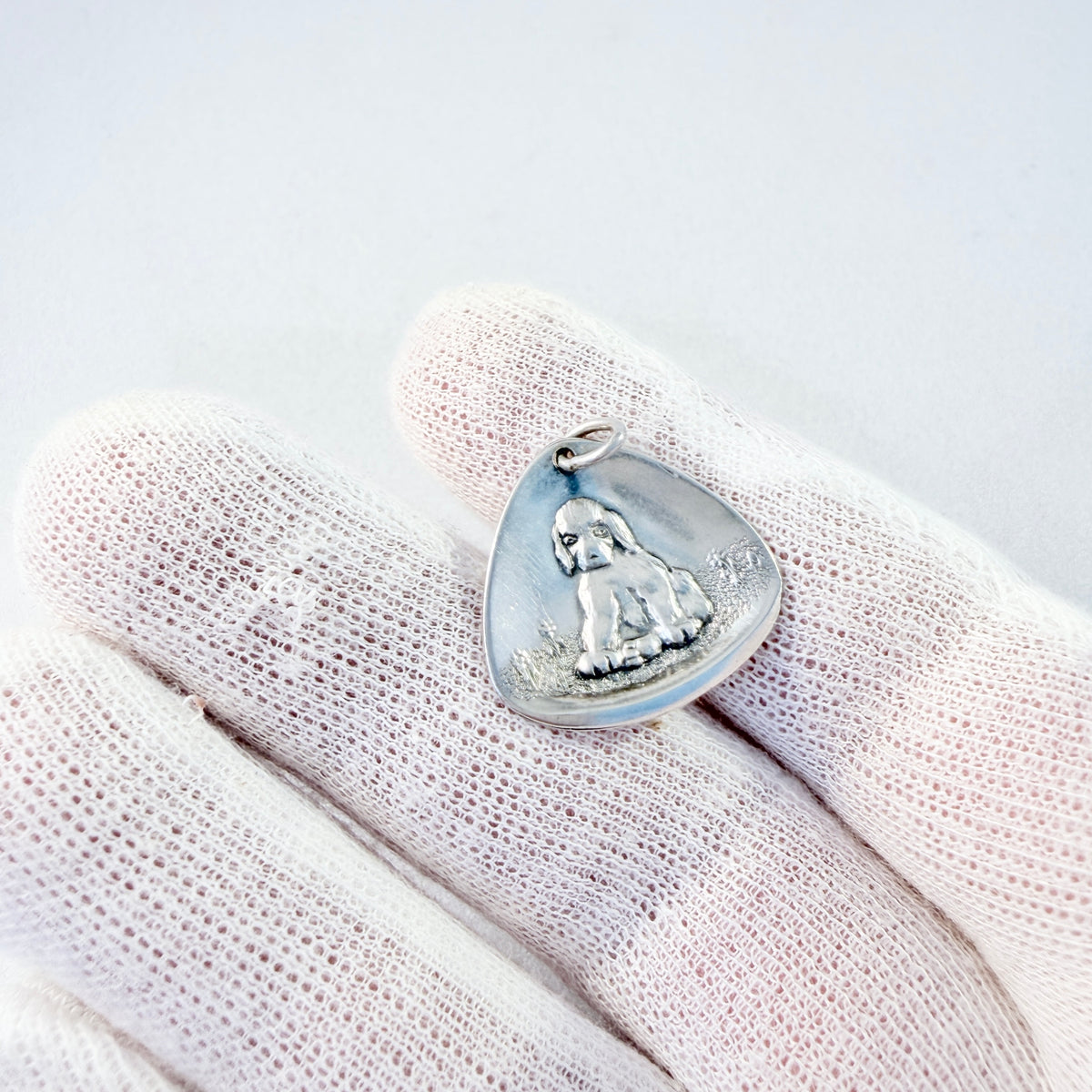 Alton, Sweden year 1960. Vintage Solid Silver Puppy Pendant.