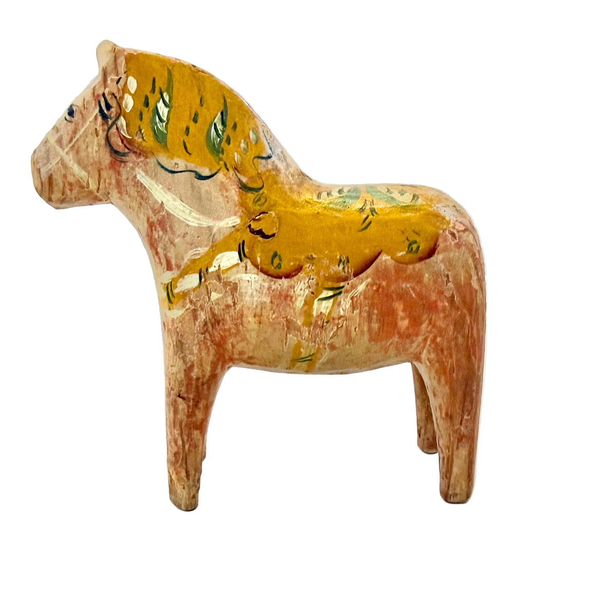 Antique / Vintage Hand-Carved Dala Horse. Swedish Folk Art