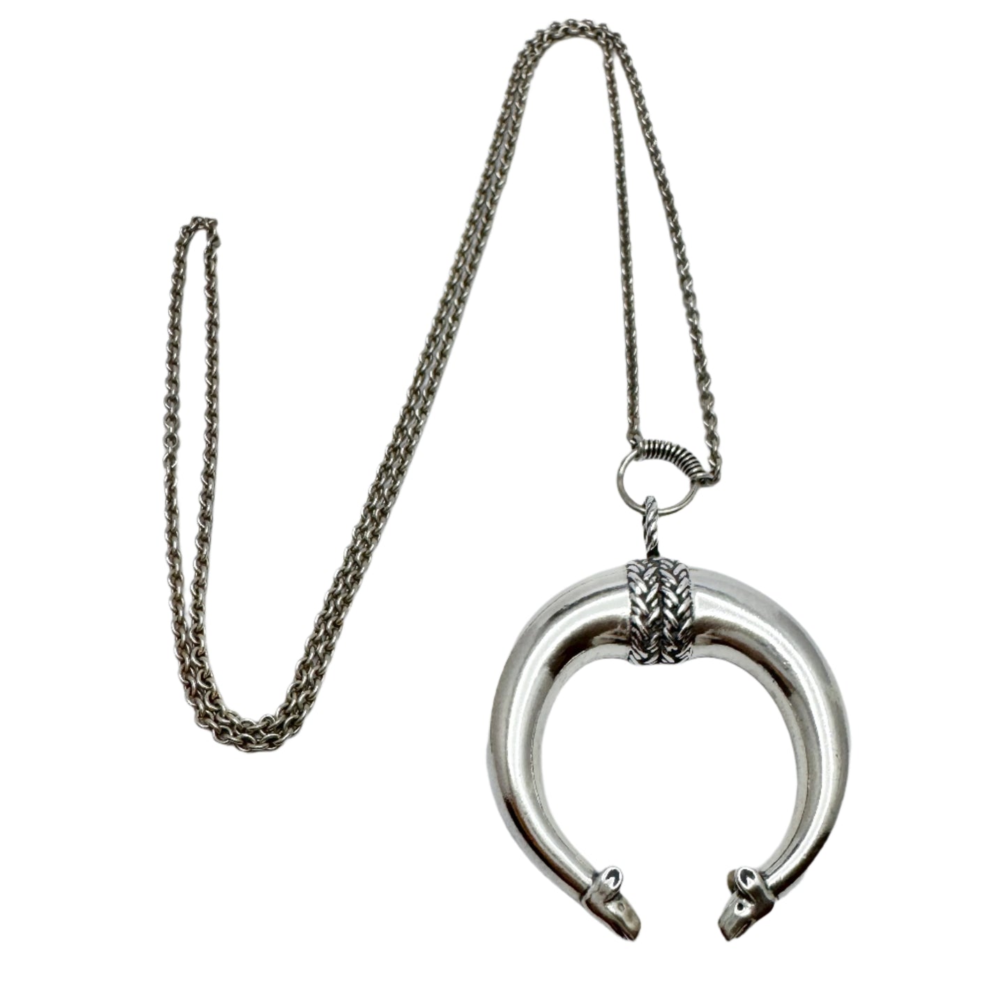 Kalevala Koru, Finland. Large Sterling Silver Pendant Necklace. Hirvenpää