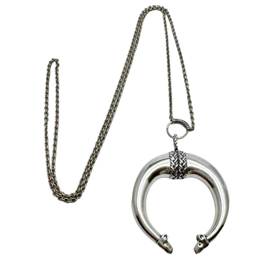 Kalevala Koru, Finland. Large Sterling Silver Pendant Necklace. Hirvenpää