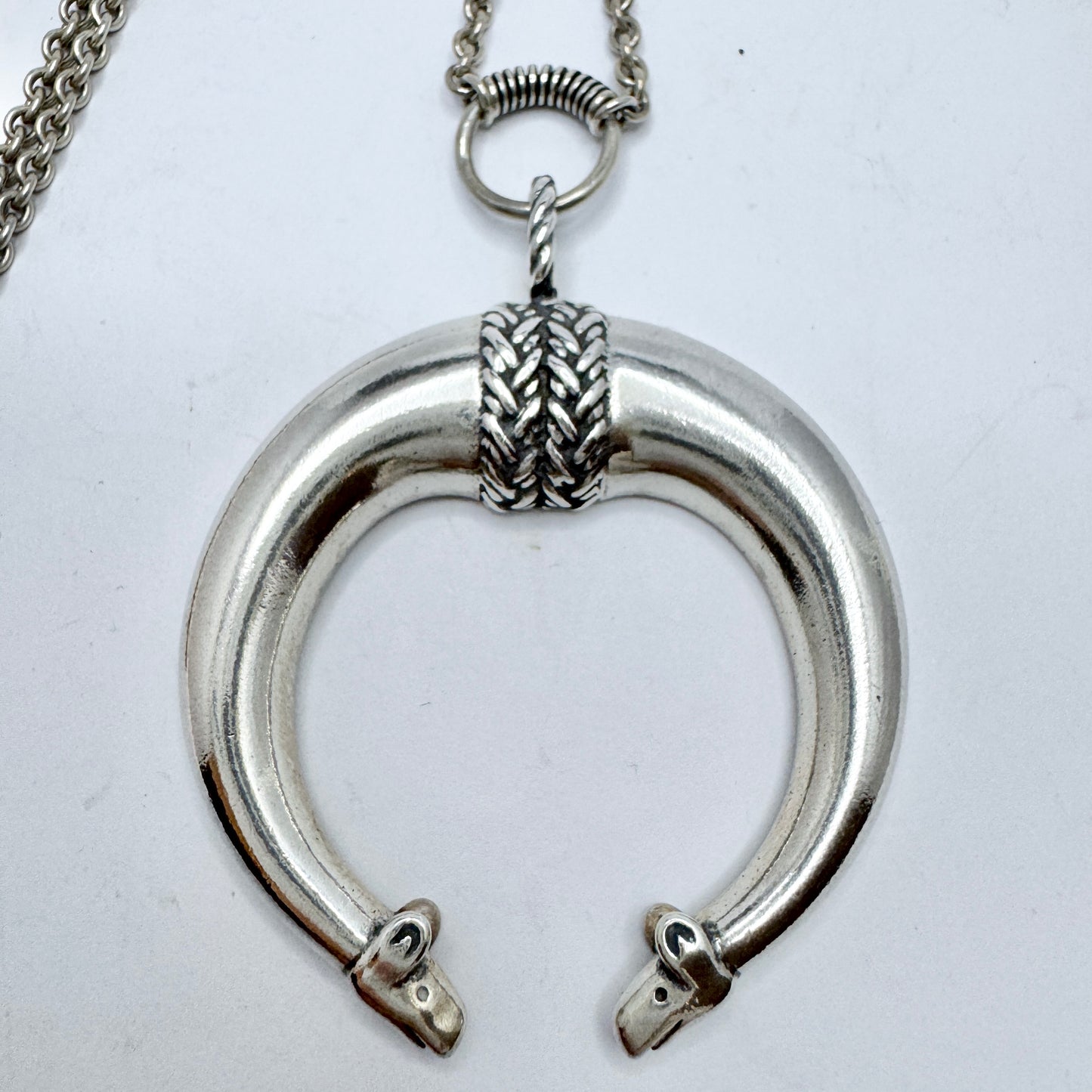 Kalevala Koru, Finland. Large Sterling Silver Pendant Necklace. Hirvenpää
