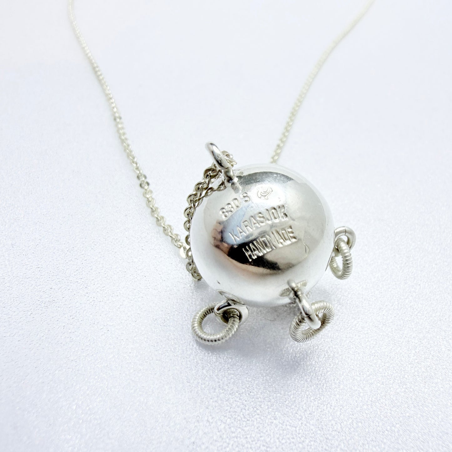Karasjok, Norway. Vintage Sterling Silver Komsekule Magic Cradle Ball