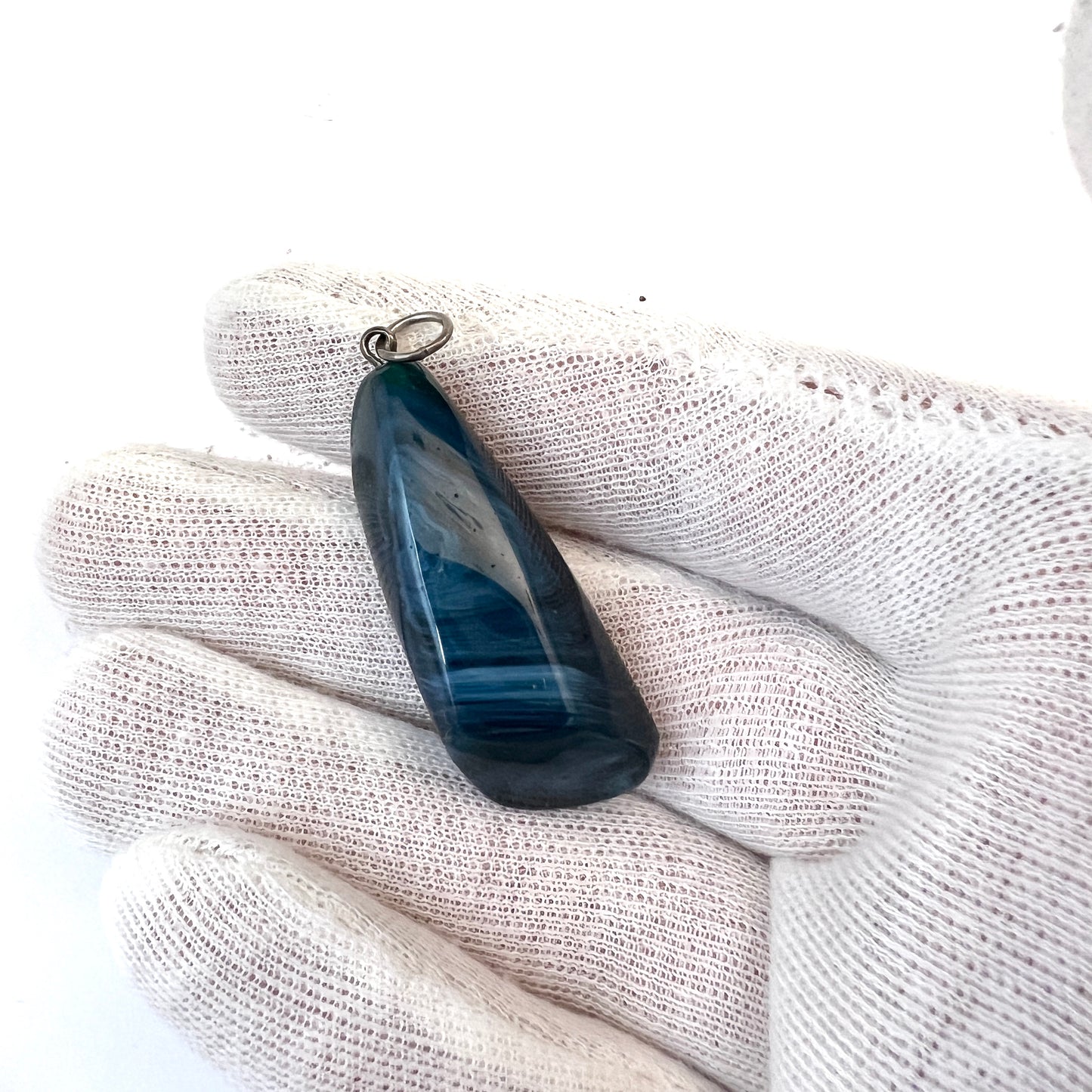 Vintage Solid Silver Bergslagen-stone Pendant.