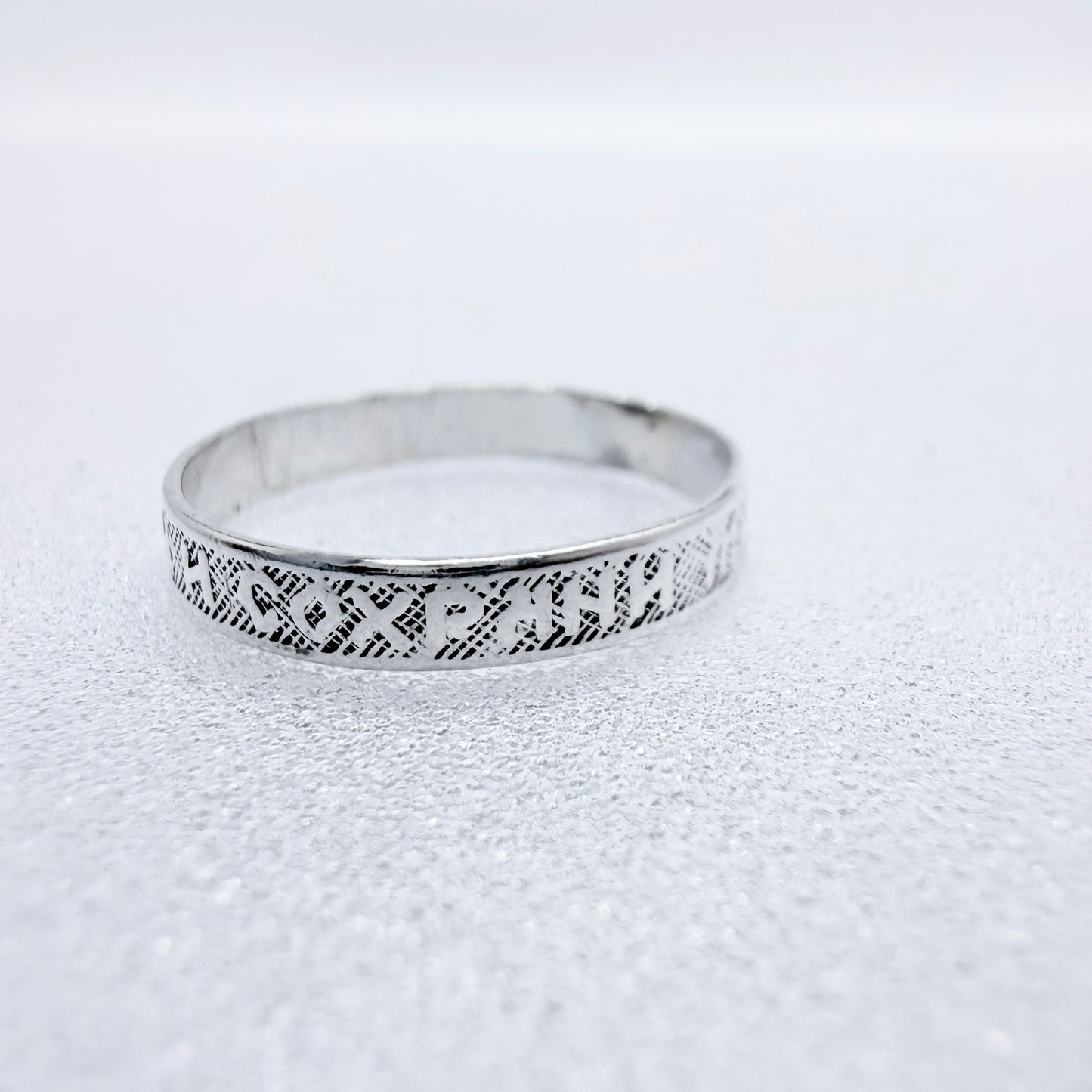 USSR. Vintage Sterling Silver Orthodox Christianity Band Ring.