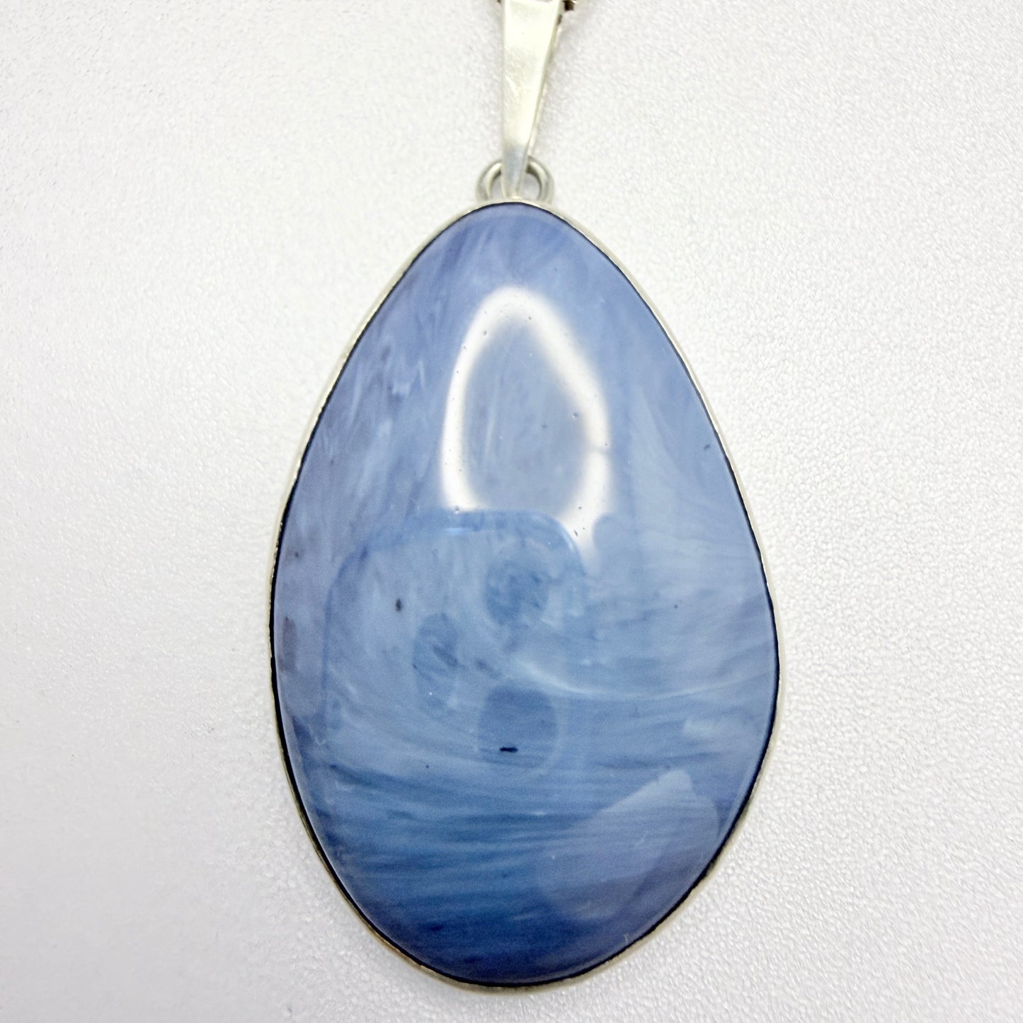 O Nordström, Sweden ca 1970. Solid SIlver Bergslagen-stone Pendant Necklace.
