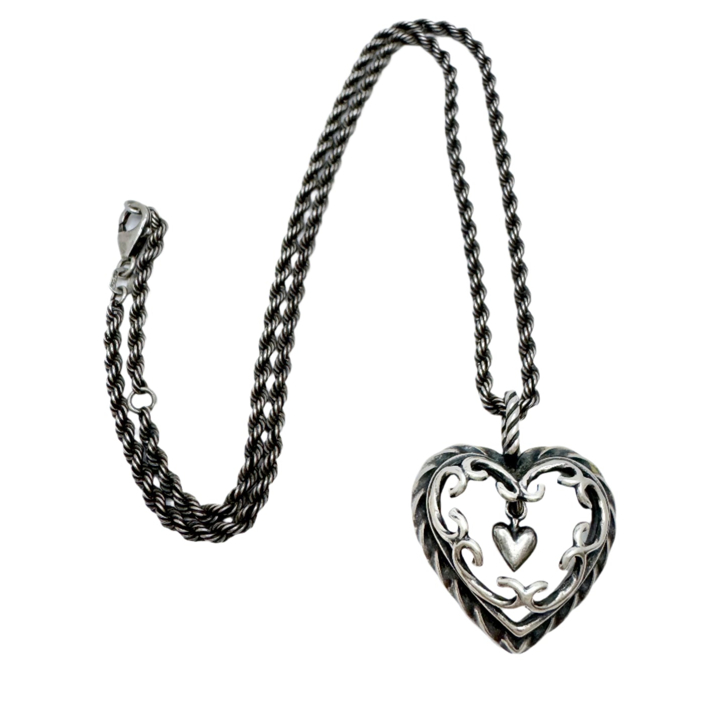 Kalevala Koru, Finland Vintage Sterling Silver Heart Of The House Pendant Necklace