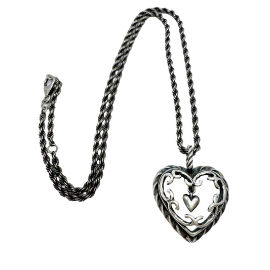 Kalevala Koru, Finland Vintage Sterling Silver Heart Of The House Pendant Necklace