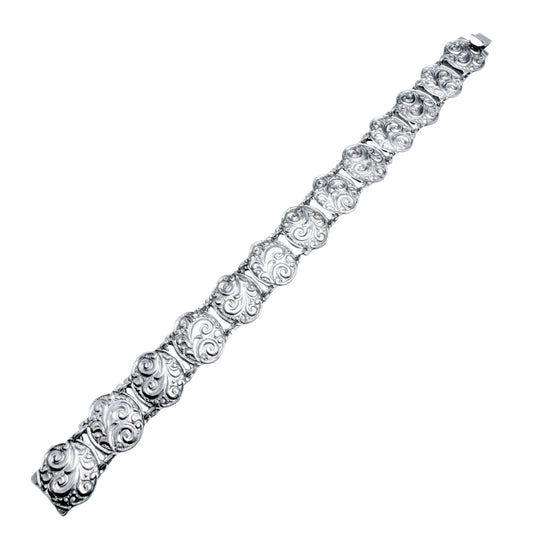 Johannes Bronee, Denmark c 1950s. Vintage Solid SIlver Bracelet.