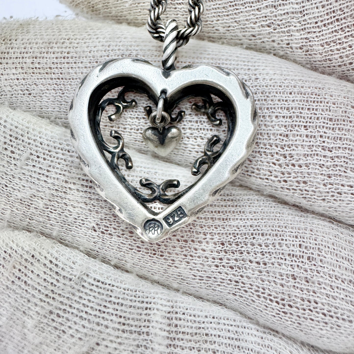 Kalevala Koru, Finland Vintage Sterling Silver Heart Of The House Pendant Necklace