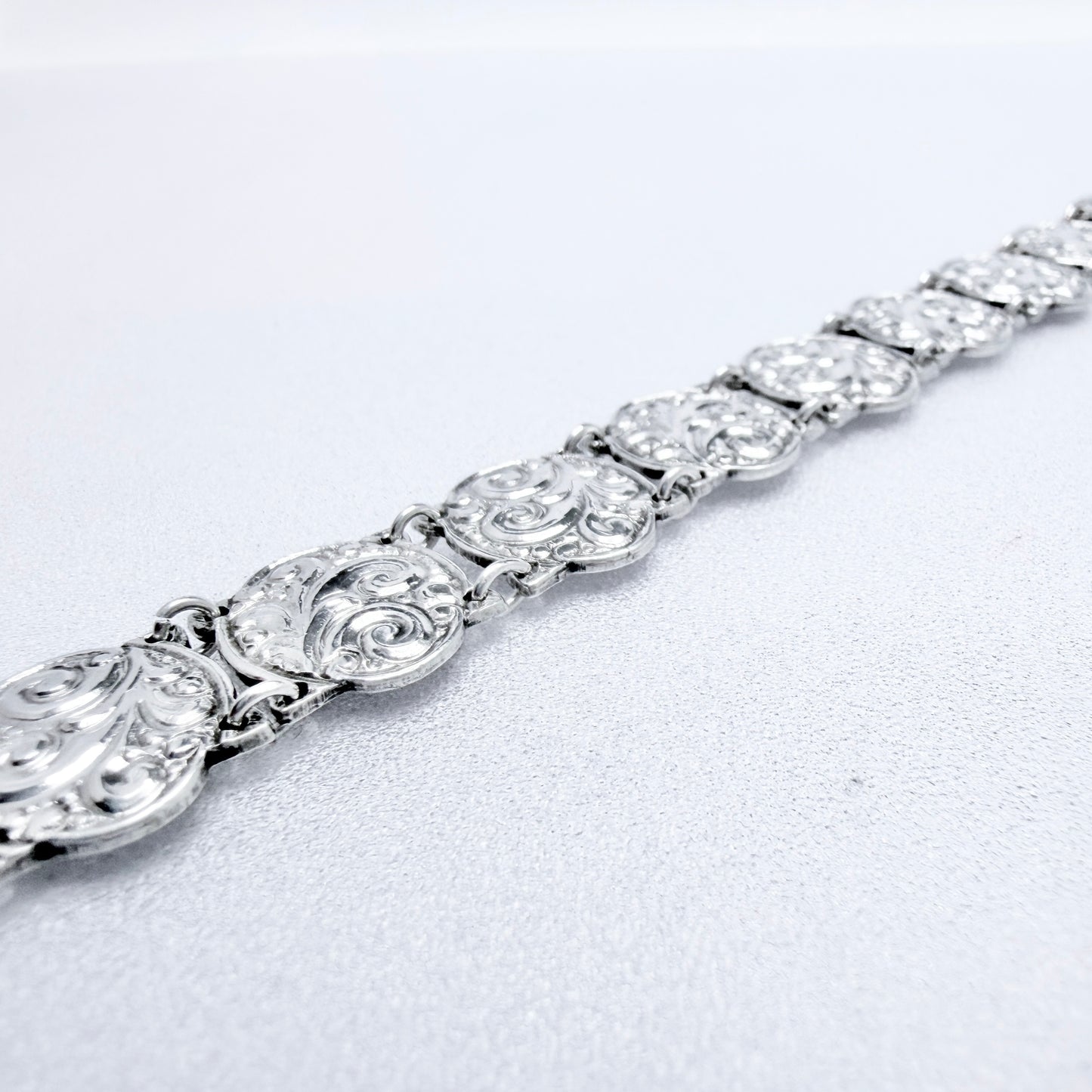 Johannes Bronee, Denmark c 1950s. Vintage Solid SIlver Bracelet.