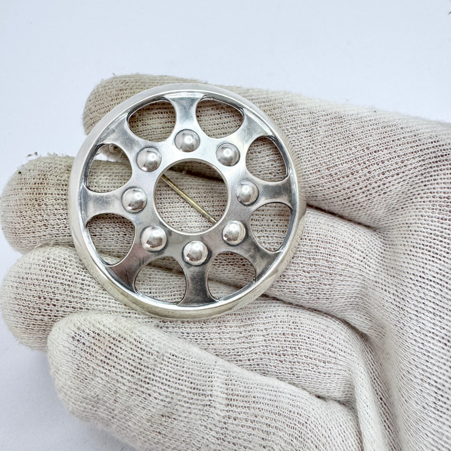 Kalevala Koru, Finland 1968. Vintage Solid Silver Brooch.