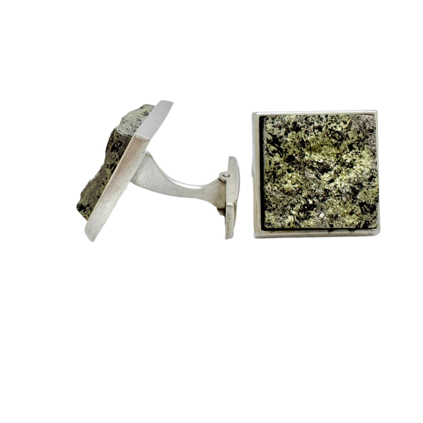 Holger Lindström for Kalevala Koru, Finland 1967. Bold Vintage Solid Silver Hardstone Cufflinkss.