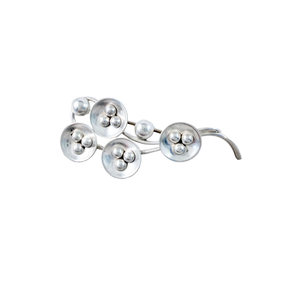 Herman Siersbøl, Denmark 1950s Vintage Sterling Silver Brooch.