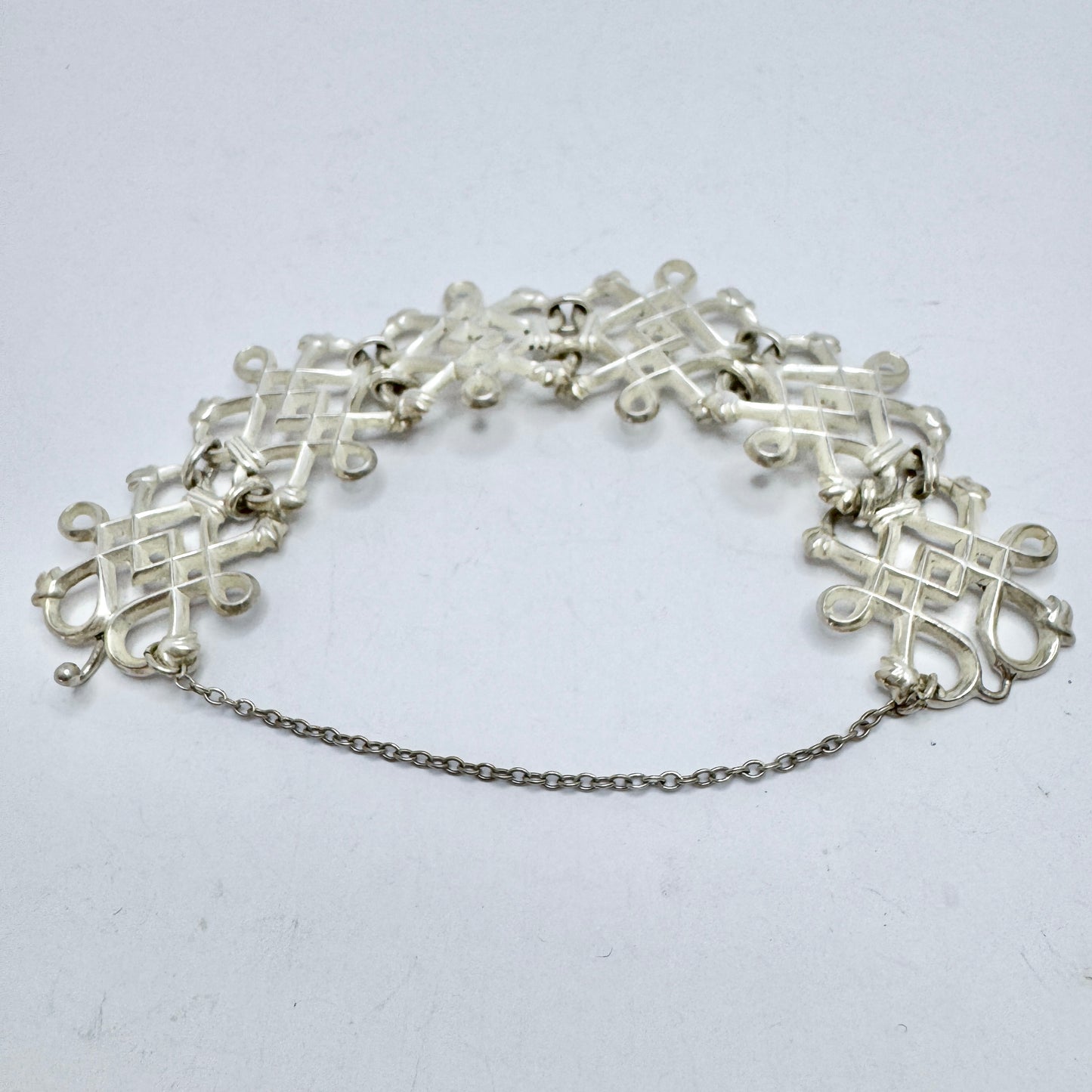 Kalevala Koru, Finland 1961. Bold Vintage Solid Silver Bracelet.