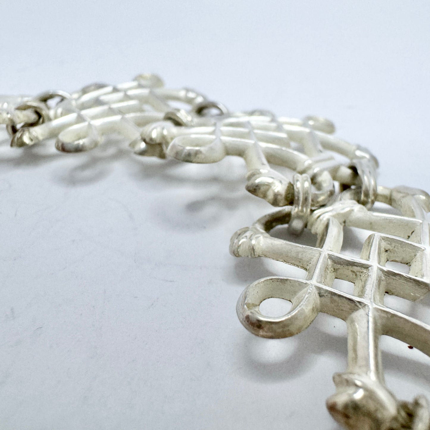 Kalevala Koru, Finland 1961. Bold Vintage Solid Silver Bracelet.