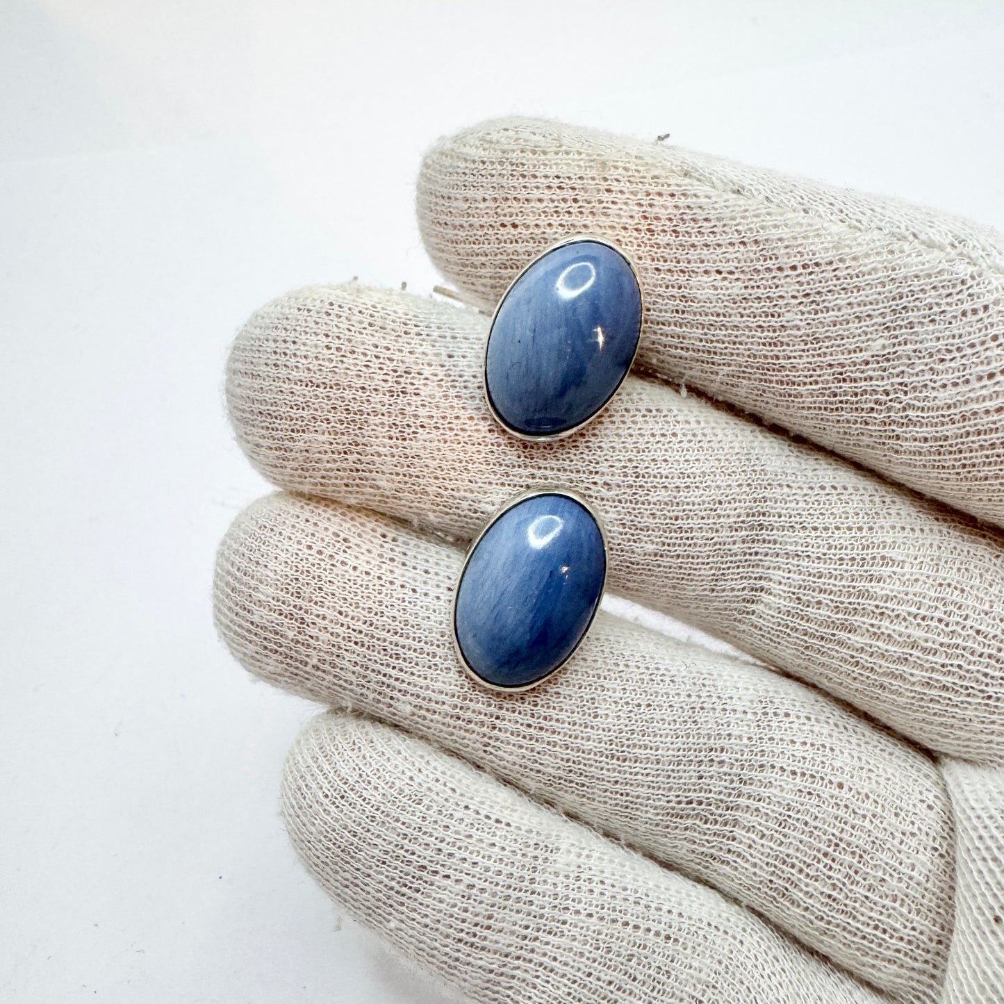 Märta Lindgren, Sweden 1963. Vintage Sterling Silver Bergslagen-stone Cufflinks.