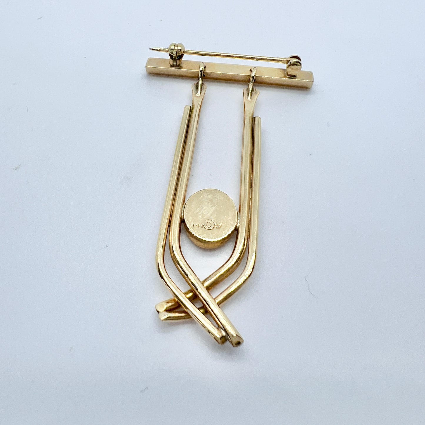 Vintage 14k Gold Opal Brooch Pin.
