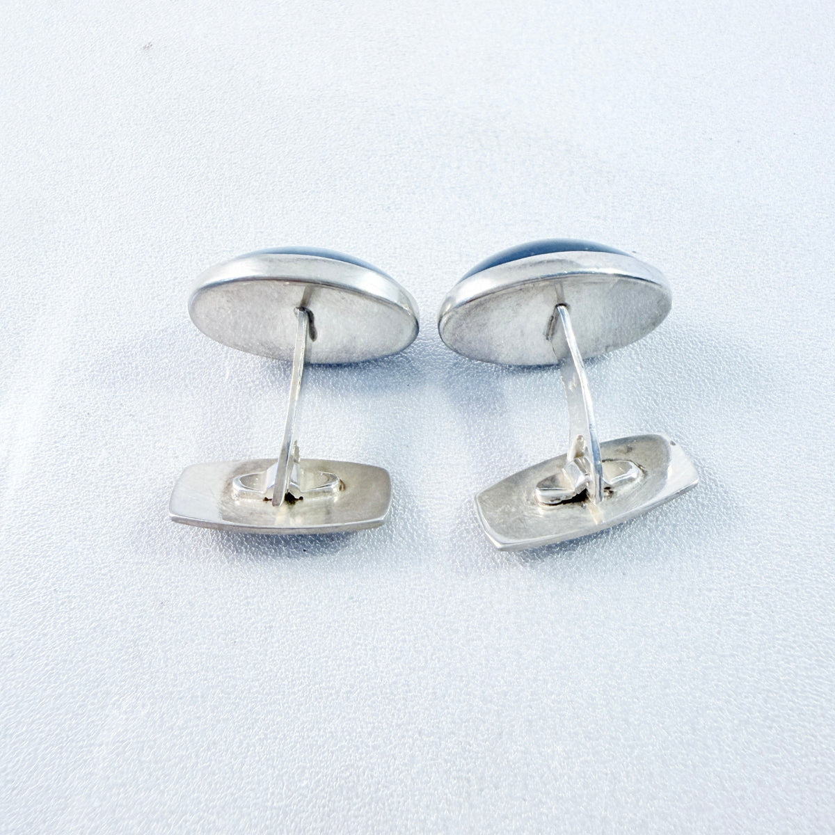 Sweden 1960s. Vintage Solid Silver Bergslagen-stone Cufflinks.