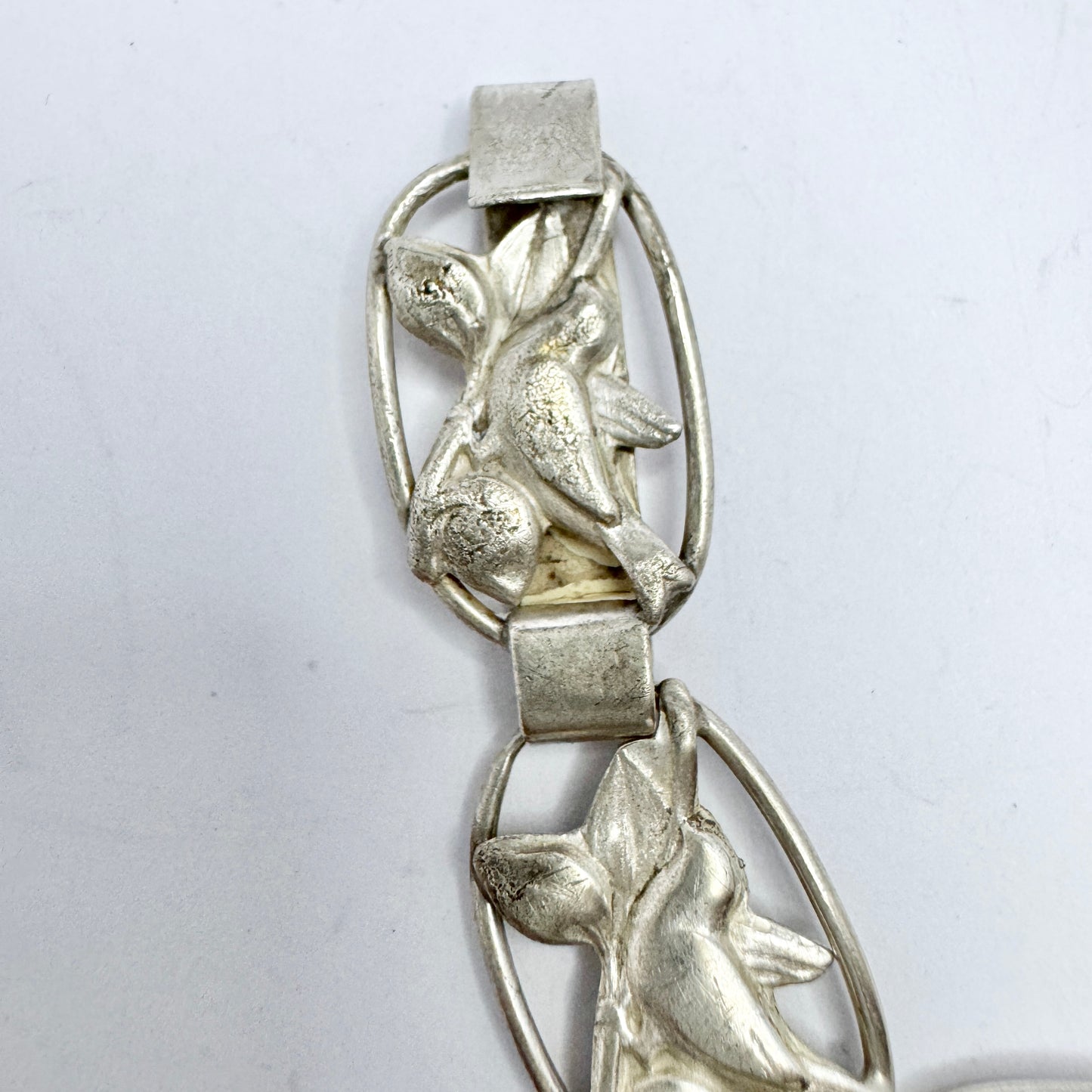 Lundquist, Sweden ca 1950. Vintage Solid Silver Bird Link Bracelet.