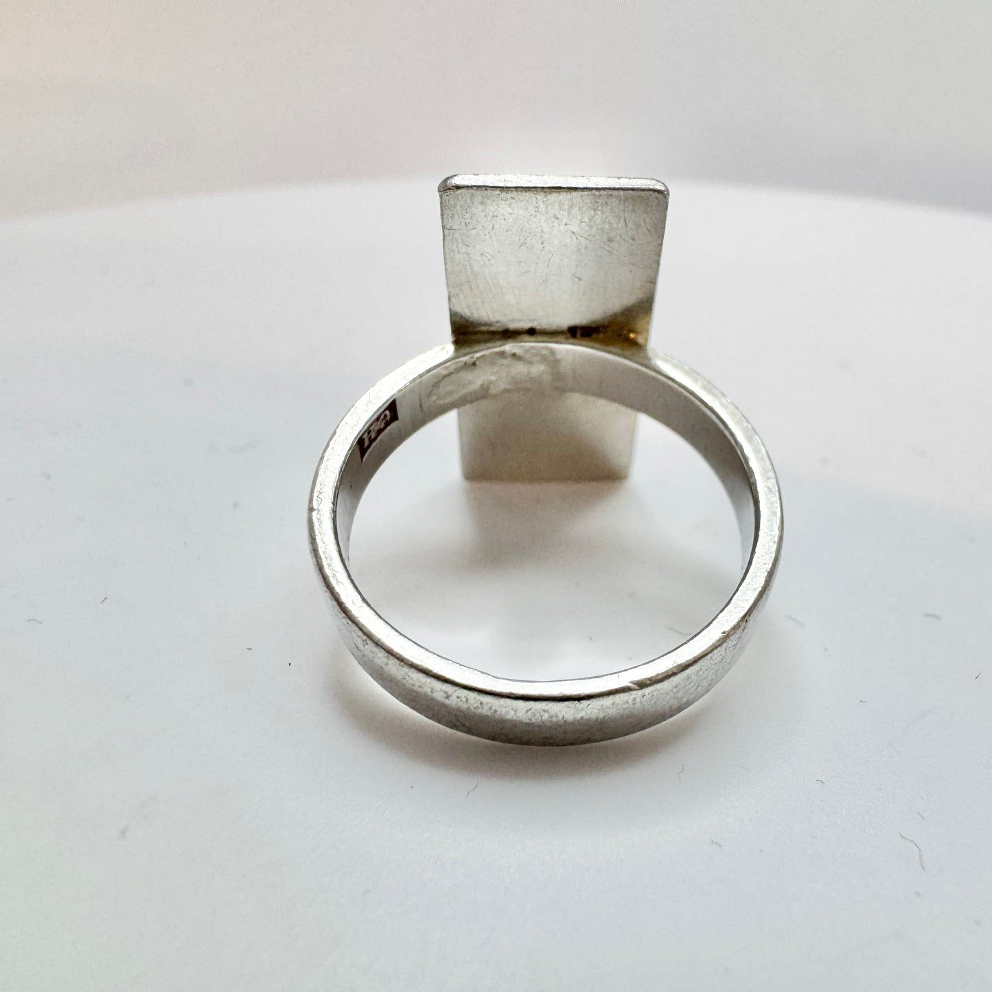 CR Wadlund, Sweden year 1960. Vintage Stering Silver Signet Ring. CS