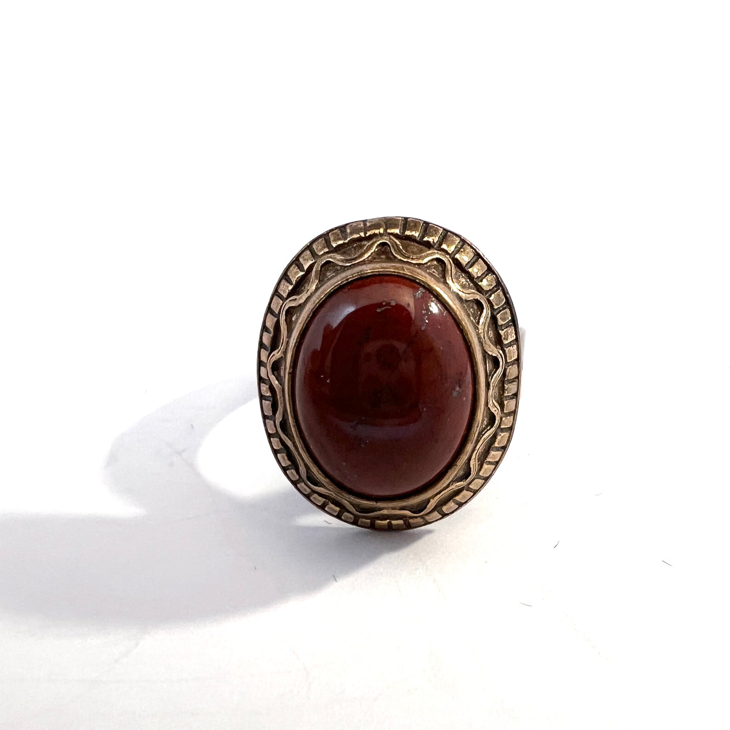 Kalevala Koru, Finland. Vintage Bronze Jasper Ring. Boxed