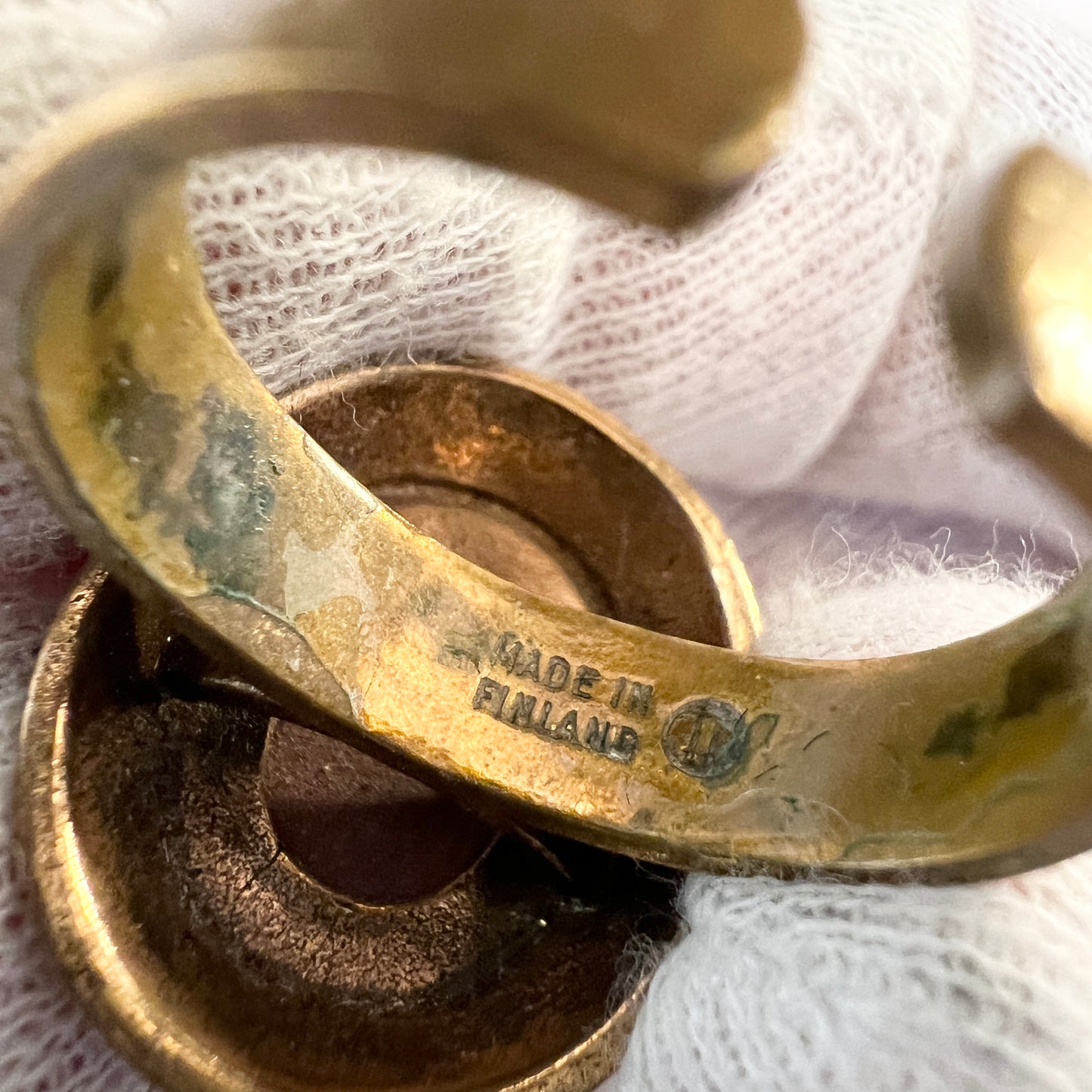 Kalevala Koru, Finland. Vintage Bronze Jasper Ring. Boxed