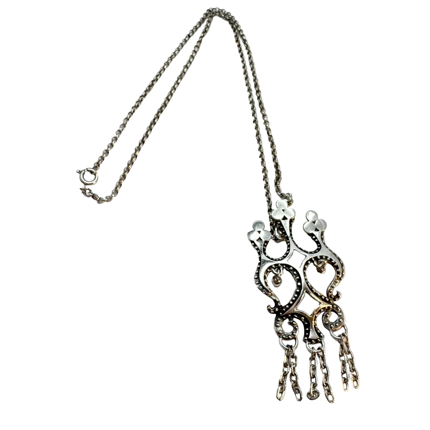 Valo-Koru, Finland 1973. Large Vintage Sterling Silver Pendant Necklace.