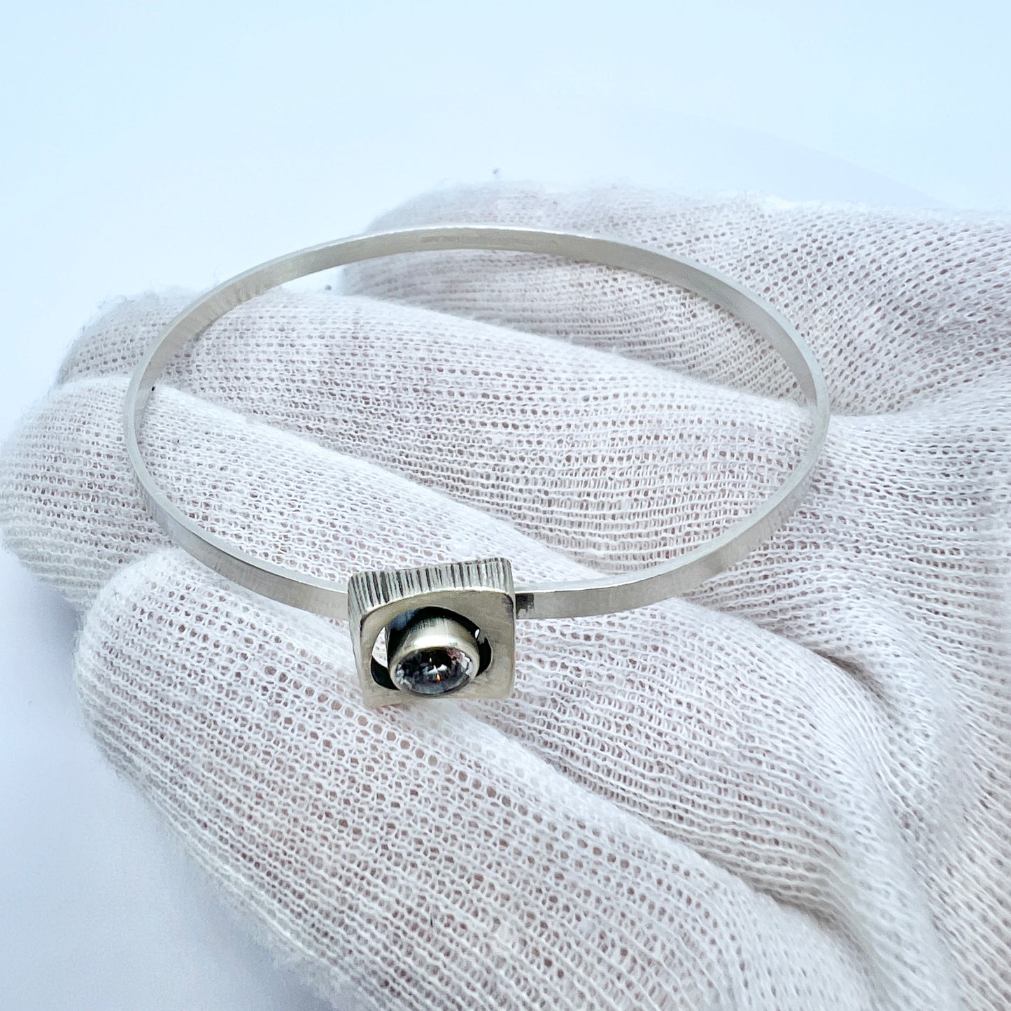 Sten & Laine, Finland 1978. Vintage Sterling Silver rock Crystal Bracelet.