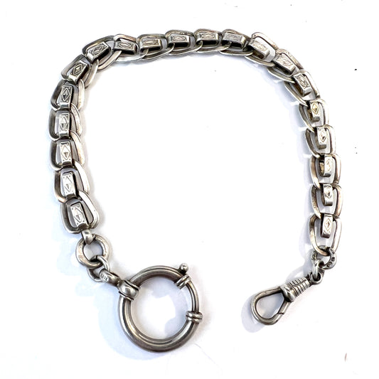 Antique early 1900s Solid 830 Silver Watch Chain.