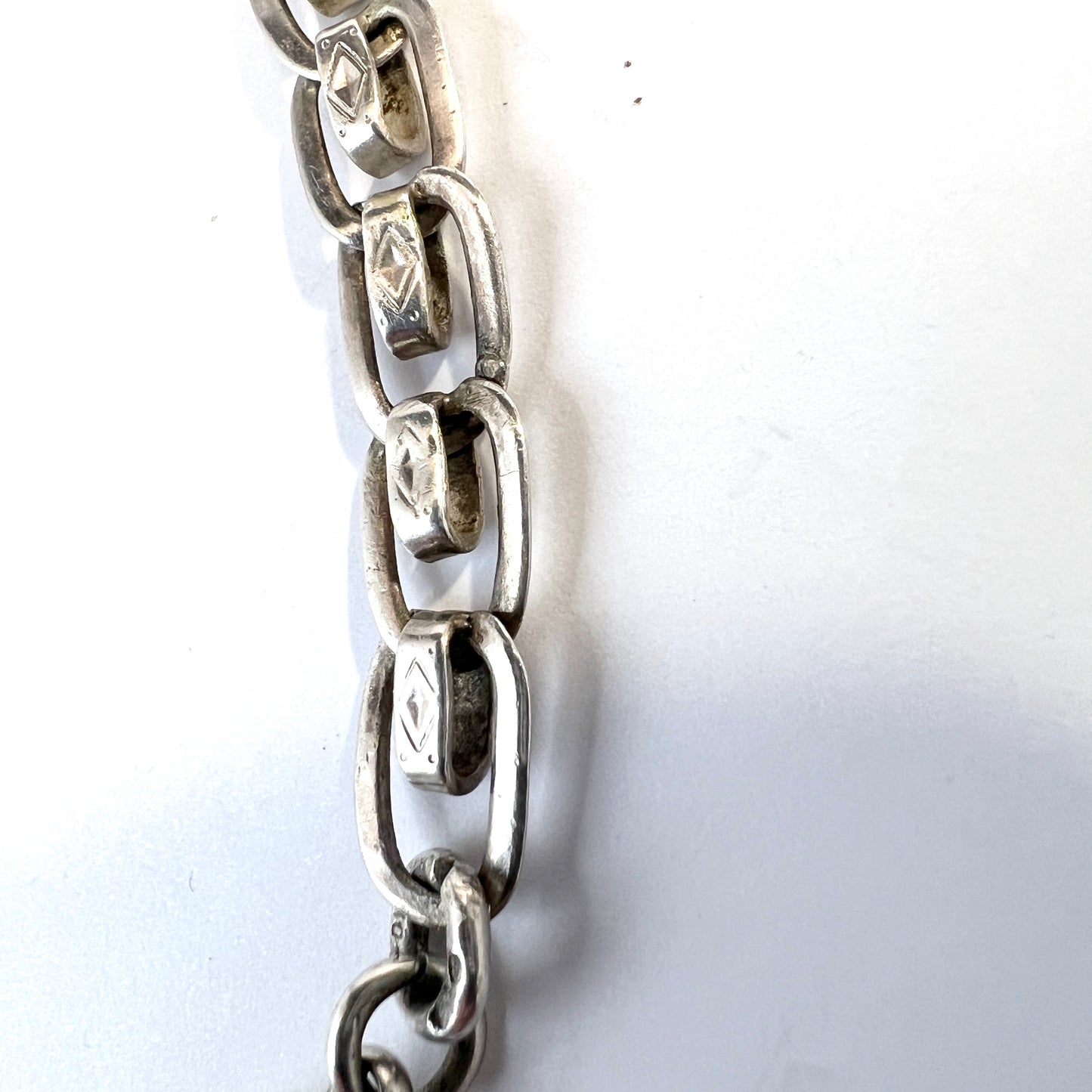 Antique early 1900s Solid 830 Silver Watch Chain.