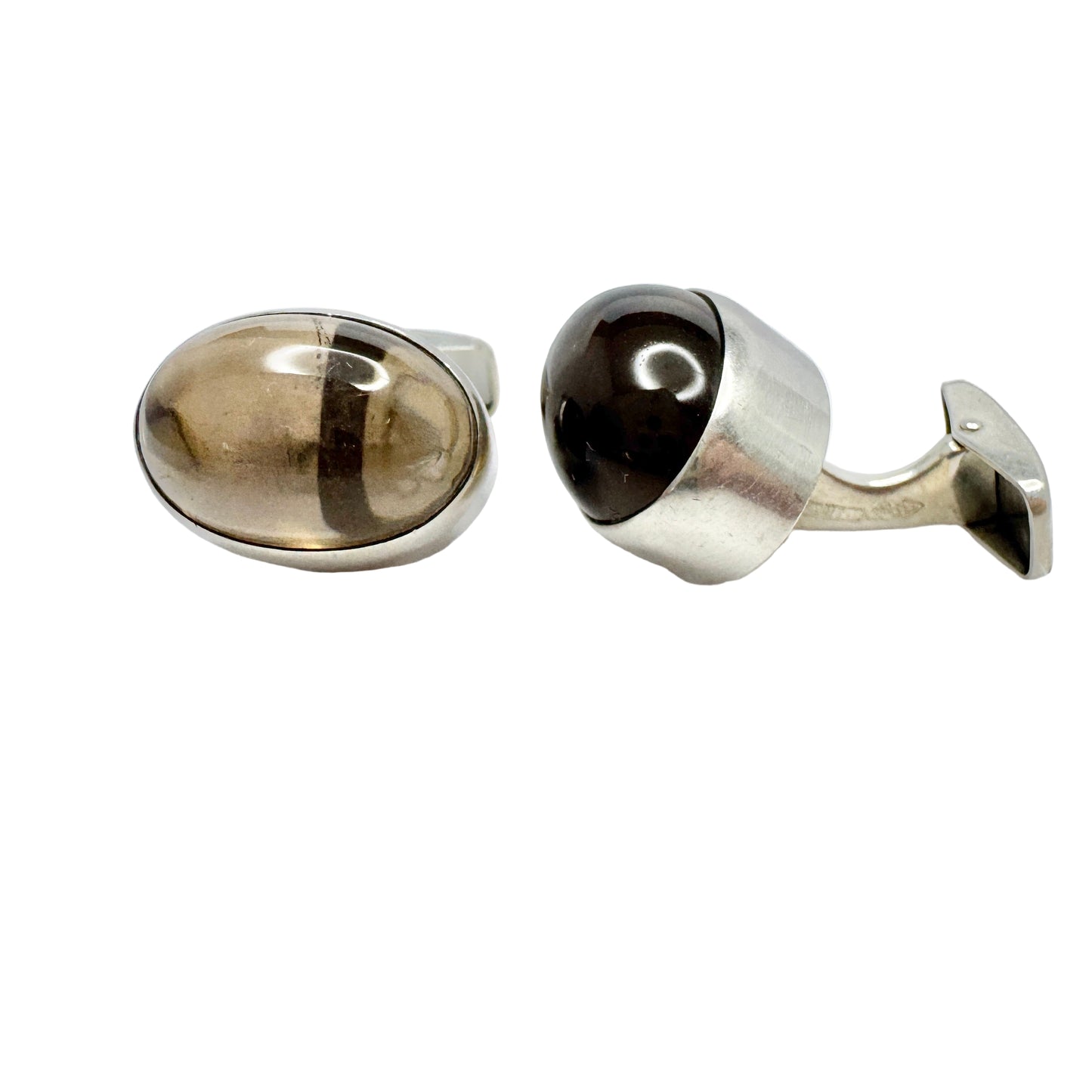 Erik Granit, Finland 1961. Vintage Solid Silver Quartz Cufflinks.