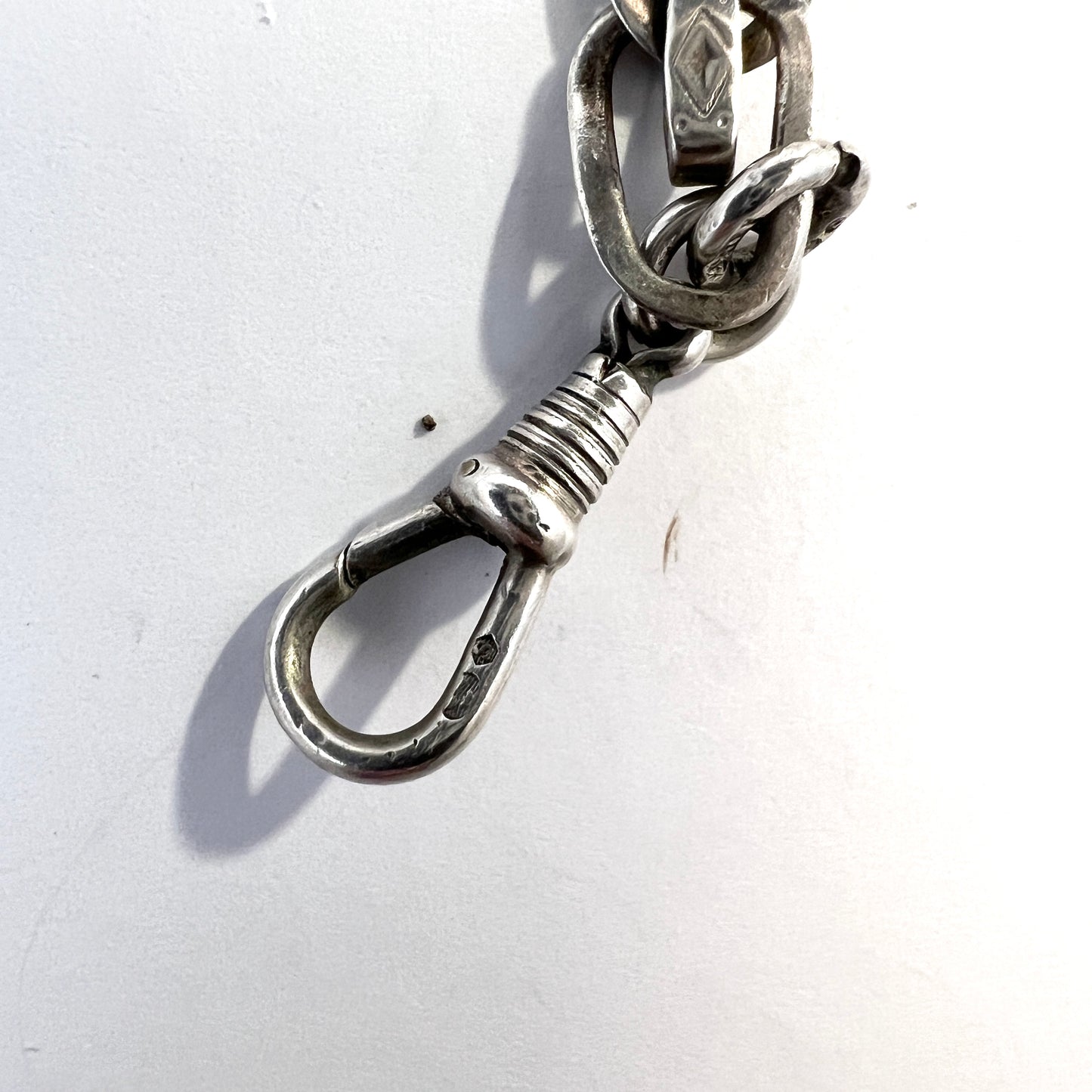 Antique early 1900s Solid 830 Silver Watch Chain.