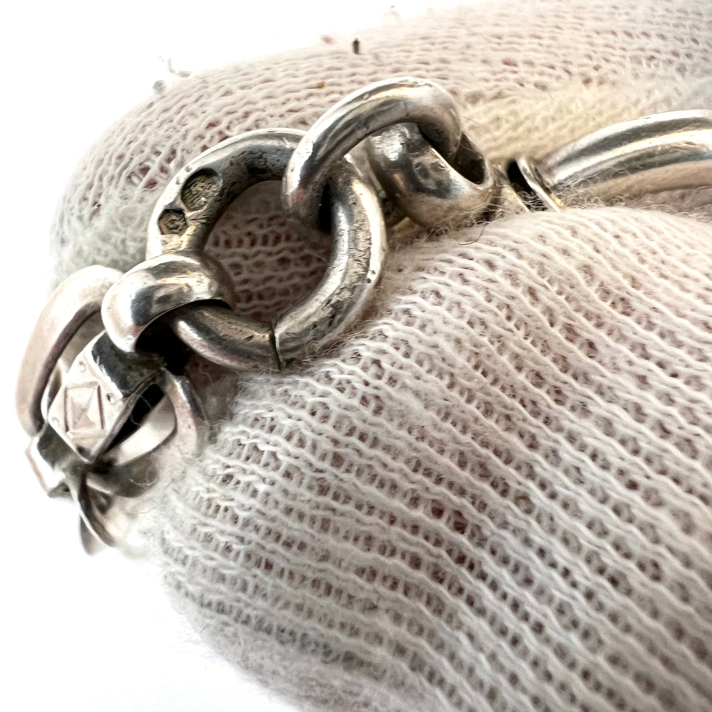 Antique early 1900s Solid 830 Silver Watch Chain.