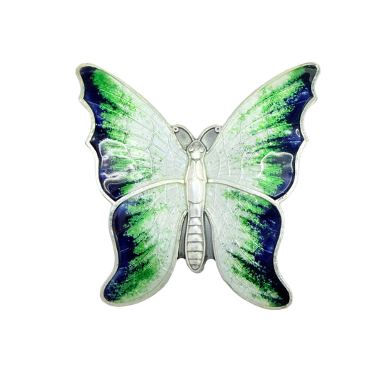Auran Kultaseppä, Finland year 1970. Vintage Sterling Silver Enamel Butterfly Brooch.