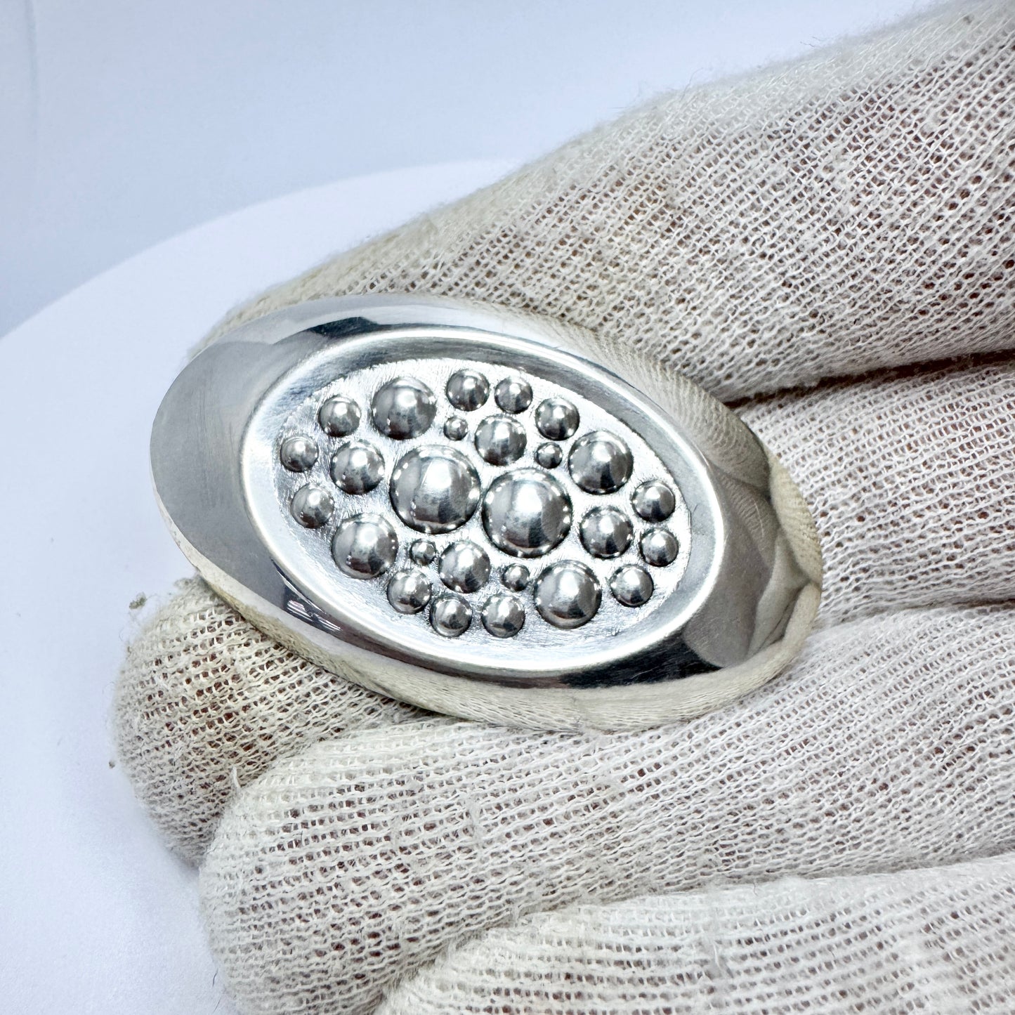 Finland ca 1960s. Vintage Space Age Solid Silver Brooch.