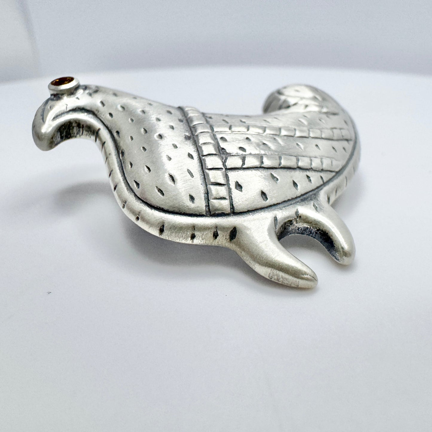 Kalevala Koru, Finland. Sterling Silver Bird Brooch. Satasulka.