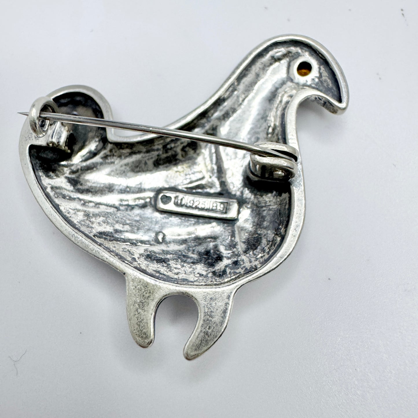 Kalevala Koru, Finland. Sterling Silver Bird Brooch. Satasulka.