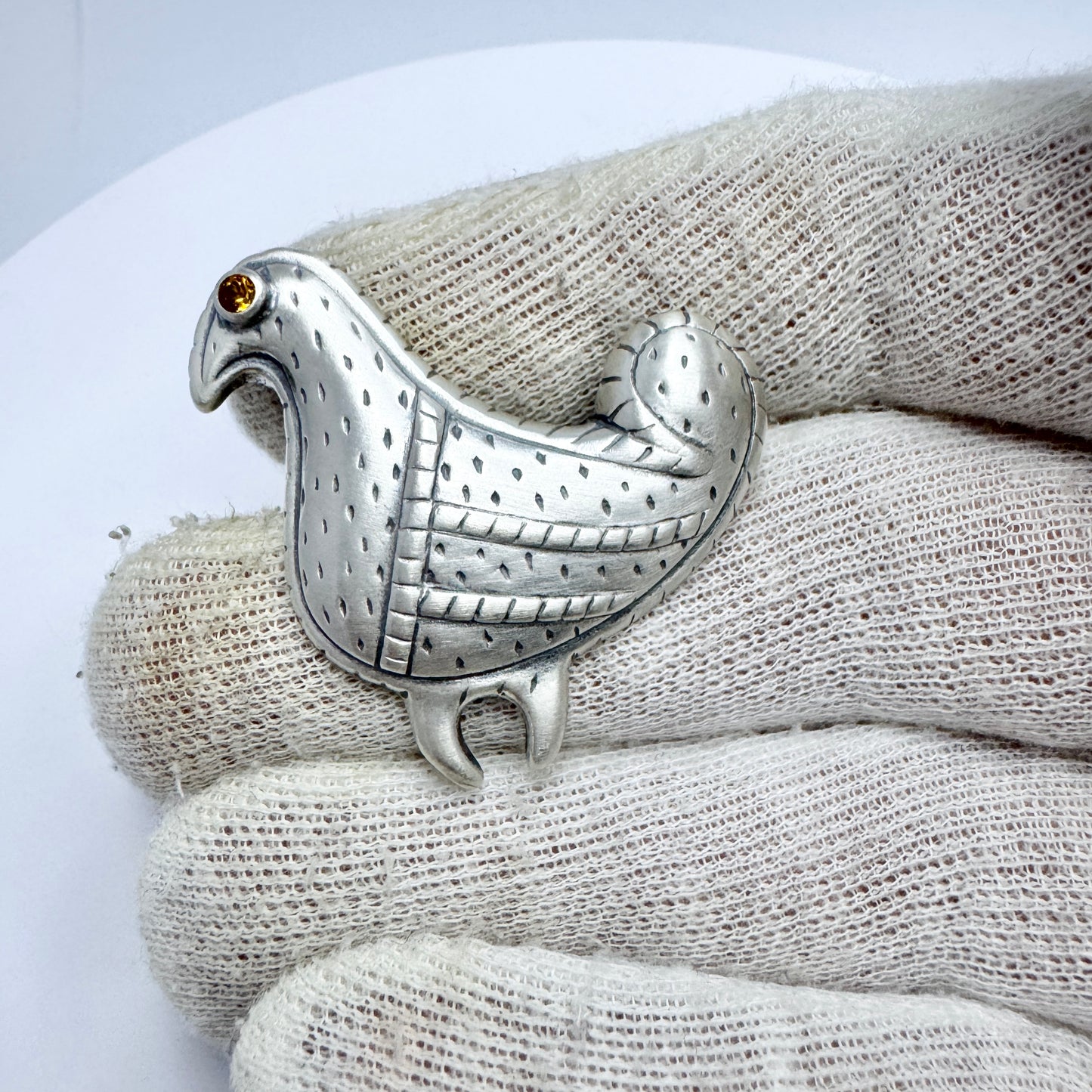 Kalevala Koru, Finland. Sterling Silver Bird Brooch. Satasulka.