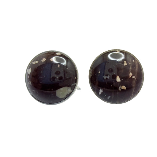 Stenlya, Sweden 1966. Vintage Solid Silver Porphyry Earrings.