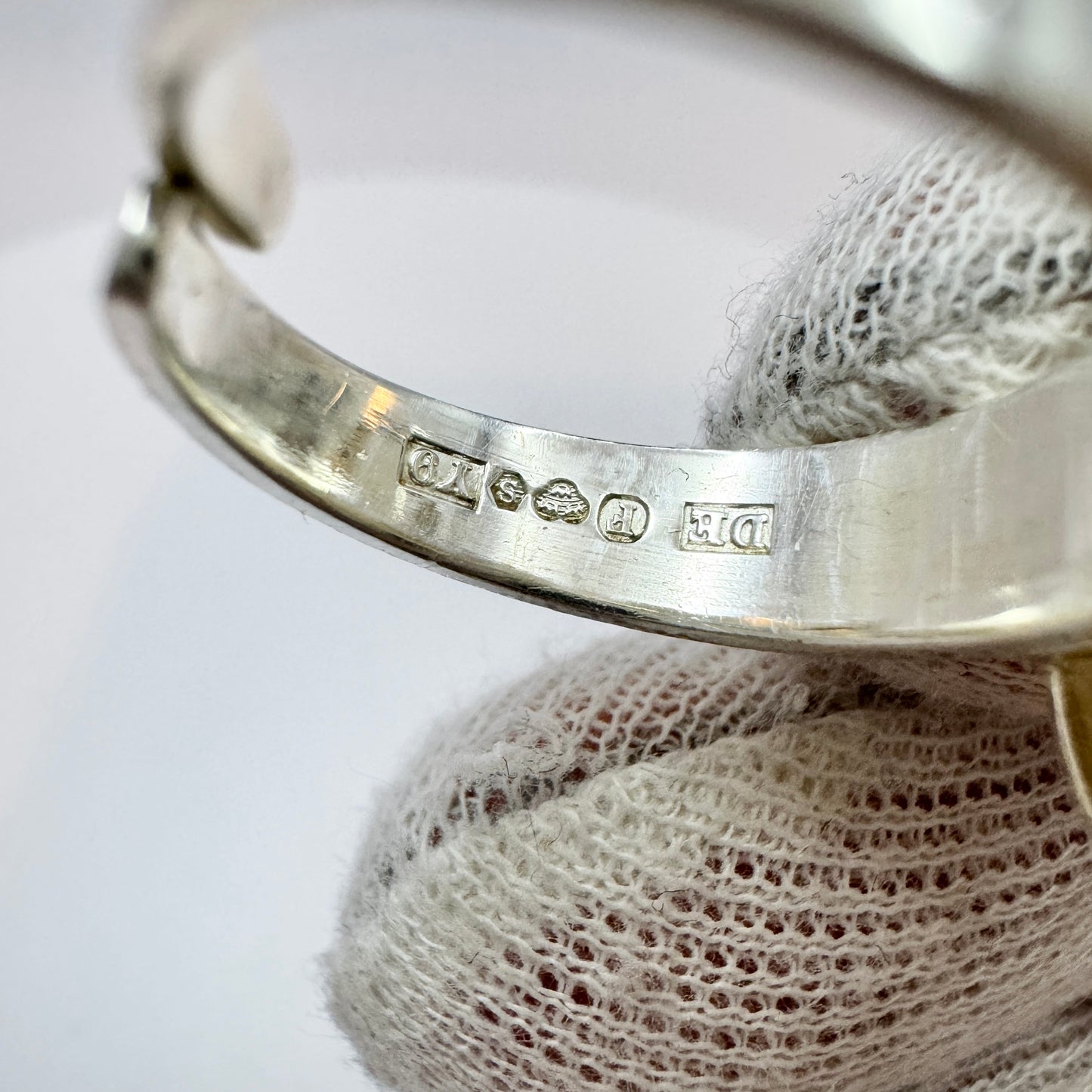 Ekström, Sweden 1973. Vintage Sterling Silver Rock Crystal Adjustable Size Ring.