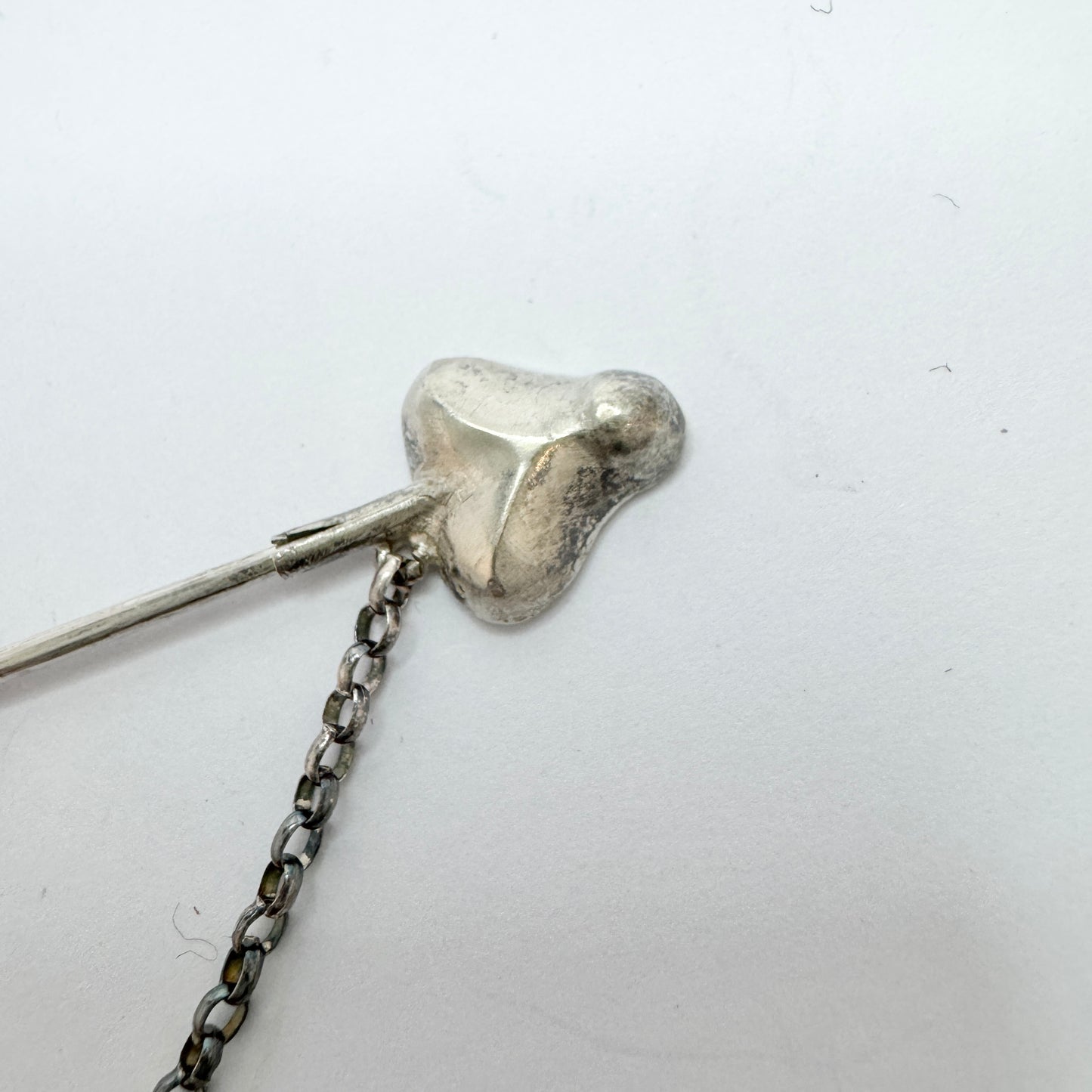 Sweden year 1922. Antique Solid Silver Arrow Jabot Pin Brooch.