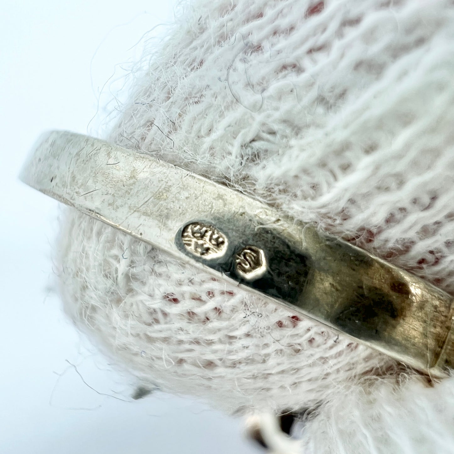 Vintage Solid Silver Bohemian Garnet Cluster Ring.